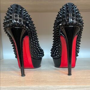 Black and Red Studded Women's Heels